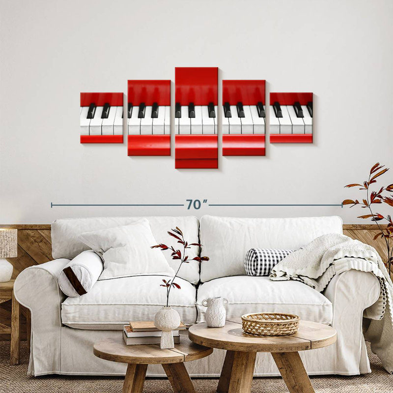 Red Piano, 24" H x 55" W