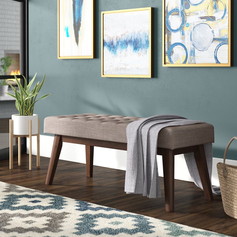 Banc rembourré 43 po Harris, Gris clair