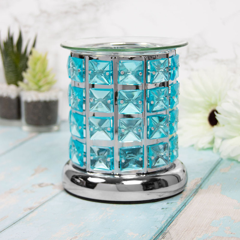 Glass Tabletop Wax Warmer, Blue