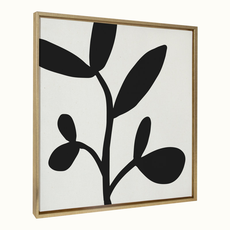 «Modern Botanical Neutral Abstract 2» par The Creative Bunch Studio, reproduction d'art sur toile encadrée, H 30 po x l 30 po