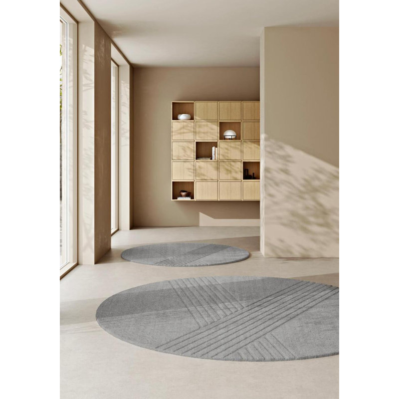Gray Kyoto Rug, Round 6'5"