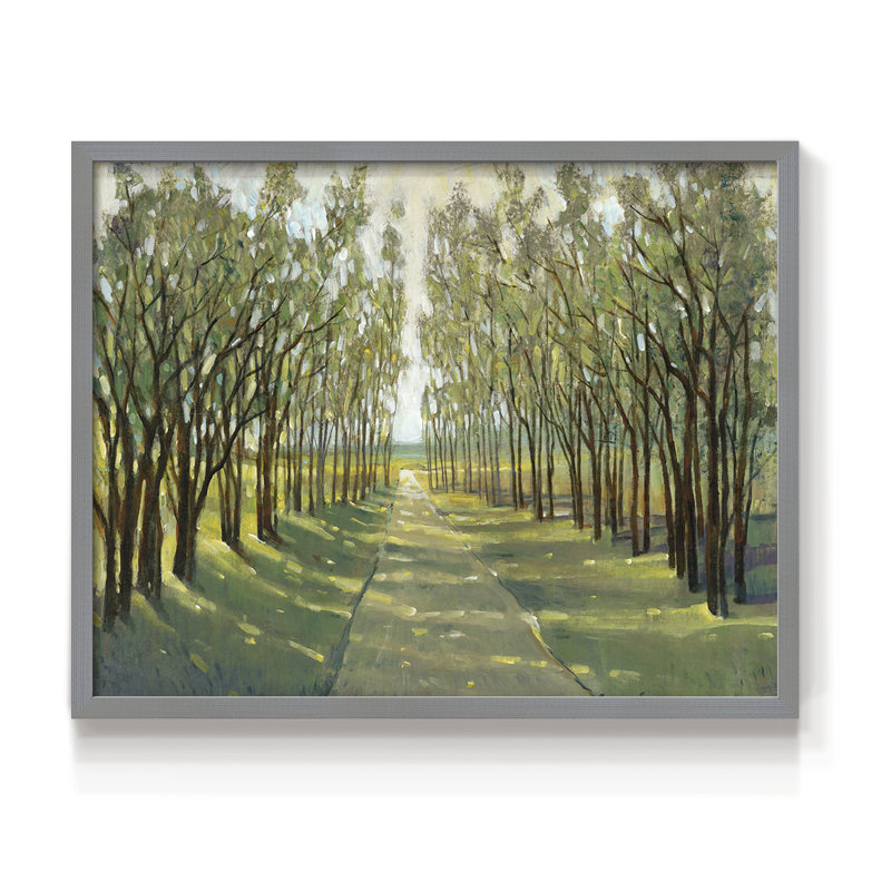 Forest Path -Framed Print - Restickable, H 16 po x l 20 po, Gris