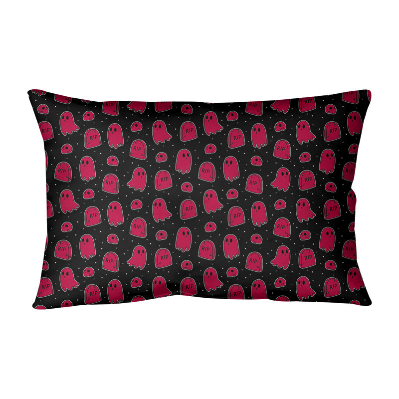 Coussin lombaire intérieur / extérieur Katelyn Elizabeth, Noir / rouge