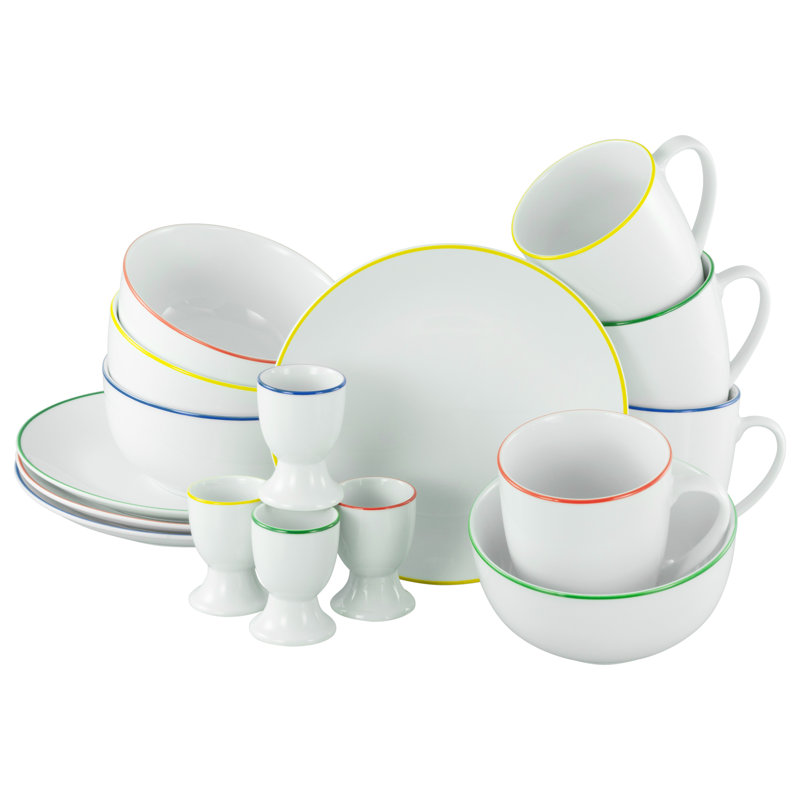 Luna Color Line Piece Porcelain Dinnerware Set - Service for 4