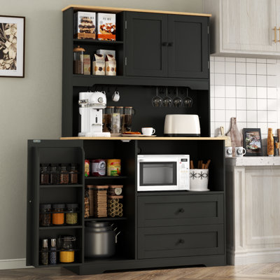 Armoire de rangement pour garde-manger avec support pour micro-ondes