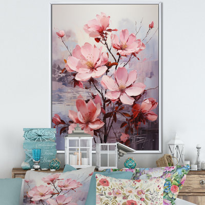 Pink And Grey Fushica Flower Serenity Blooms 2 - Fuschia Wall Art