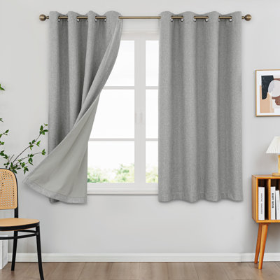 100% Blackout Thermal Insulated Polyester Curtain Pair