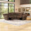 Canapé modulaire inclinable manuel en faux cuir Manasas 3 pièces de 97,8 po de largeur-96677590