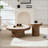 MDF Round Coffee Table  Sintered Stone Tabletop For Living Room Apartment  Reception Room