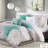 Twin/Twin Xl Comforter Ensemble - Printed Cotton With Core, Floral Pattern, Bed Skirt, 2 Shams, 3 Decorative Pillows For A Stylish Bedroom Appearance In Fascinating Print, Fill, Embellished Tranquil-121159220-121159222