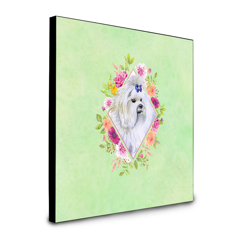 Panneau mural Dollman Flowers, Vert, Maltais gris