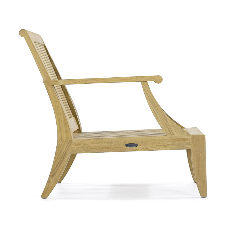 Chaise de patio en teck avec coussins