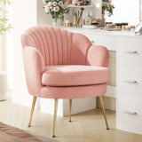 Flower-Shaped Velvet Barrel Chair & Accent Chair