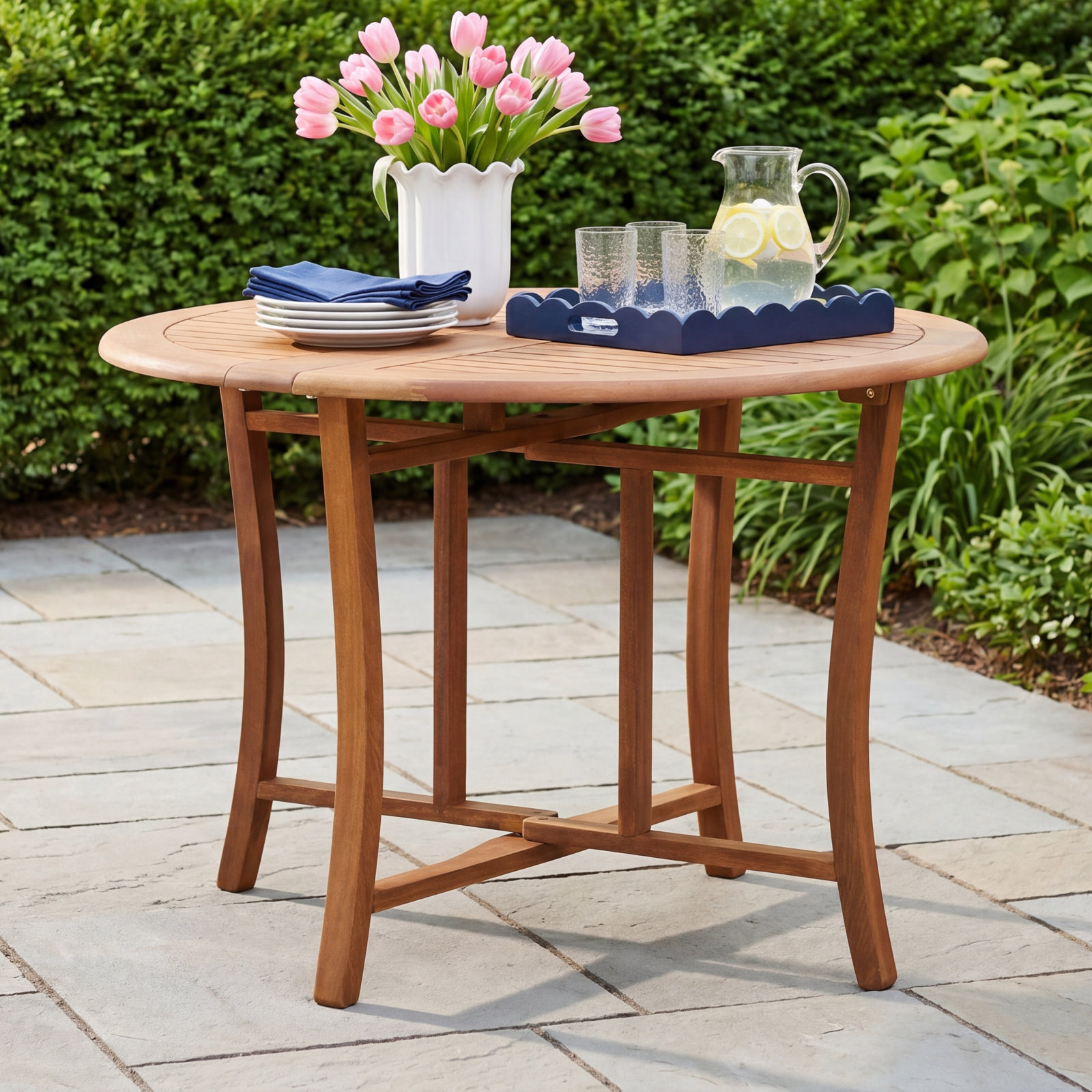 Suki Eucalyptus Patio Dining Table, 30" H x 43" L x 43" D