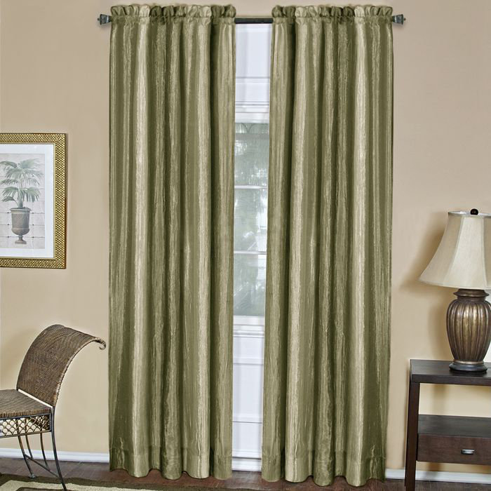 Panneau de rideau simple semi-diaphane avec passe-tringle Aldreda, l 50 po x L 84 po, Sauge