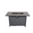 42" Smoked Glass Metal Rectangle Fire Pit