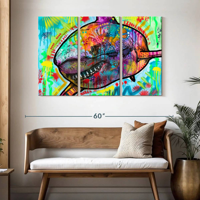Colorful Shark, 32" H x 50" W