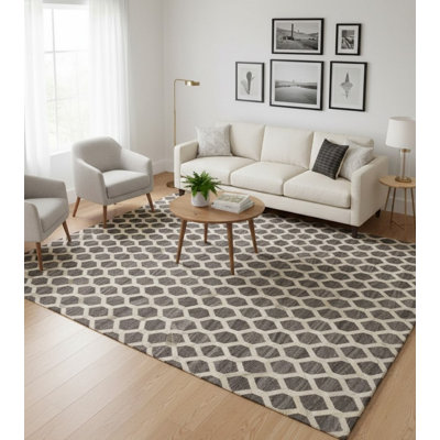 Performance Leather Geometric Indoor Rug