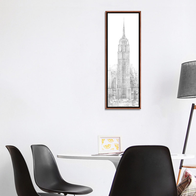 « Aerial City View II » par Ethan Harper-impression de dessin panoramique, H 48 po x l 16 po x P 1,5 po