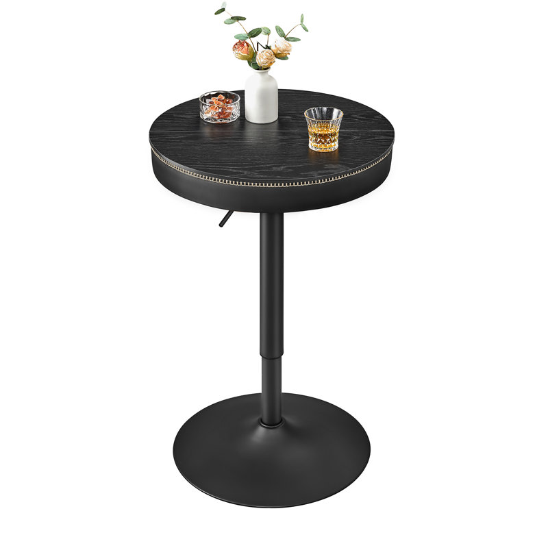 Gilbahar height-adjustable dining table, Noir ébène / noir encre