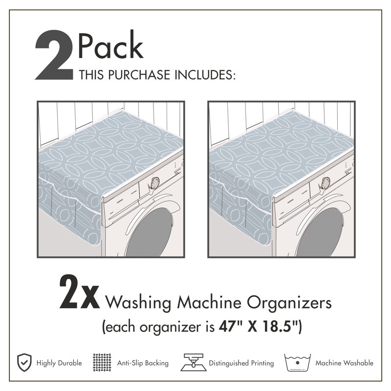 Ambesonne Panda Washing Machine Organizer Pack of 2 47" x 18.5" Multicolor