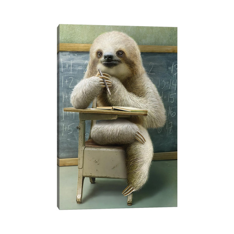 Sloth In Class by Adam Lawless - Wrapped Canvas Gallery-Wrapped Canvas Giclée, 66.04 cm H x 45.72 cm W x 1.91 cm D