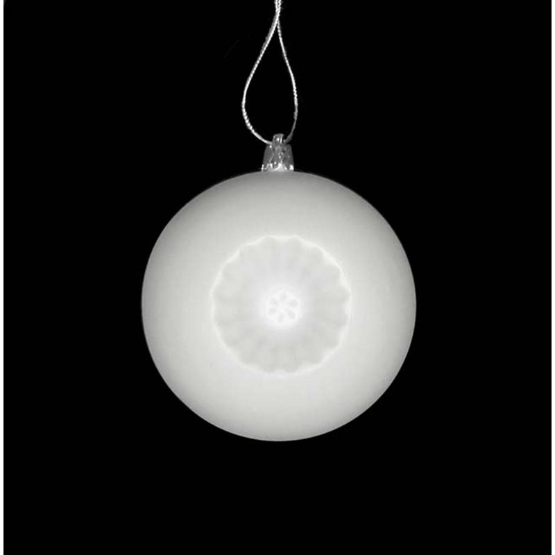 Boule de Noël mat incassable, Blanc hivernal