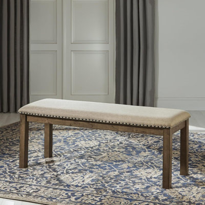 Banc de salle à manger décontracté rustique, gris et brun