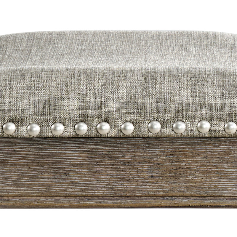 Parker Backless Saddle Kitchen Counter Stool, Oak, Grey Upholstery, Grey/Walnut