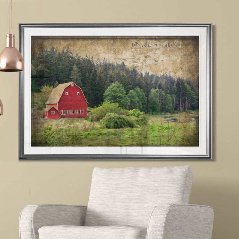 « widby grange i », reproduction d’art, H 20 po x l 24 po x P 1,5 po, Cadre argenté