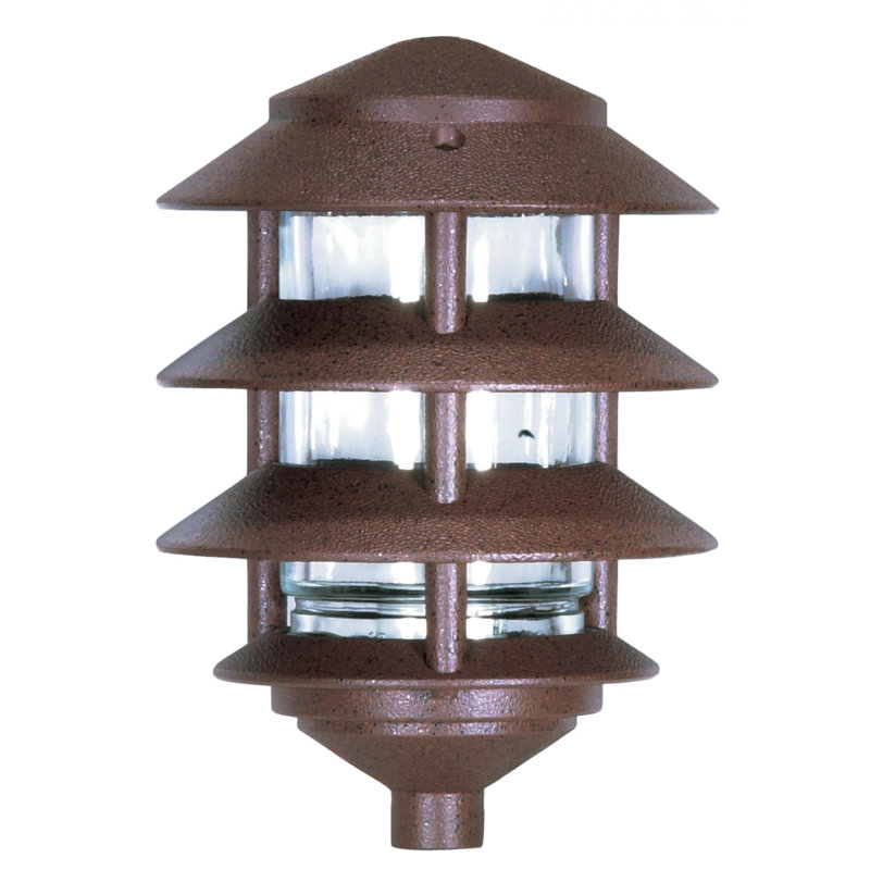  Arjo 1 Light - 9'' Pathway Light - Three Louver - Small Hood, Old Bronze