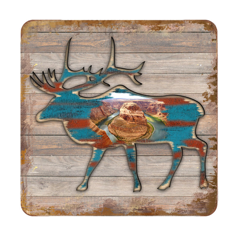 Wood Square 4 Piece Coaster Set