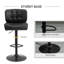Ensemble de 2 tabourets de bar avec siège réglable, coussin rembourré épais et repose-pieds en métal, noir