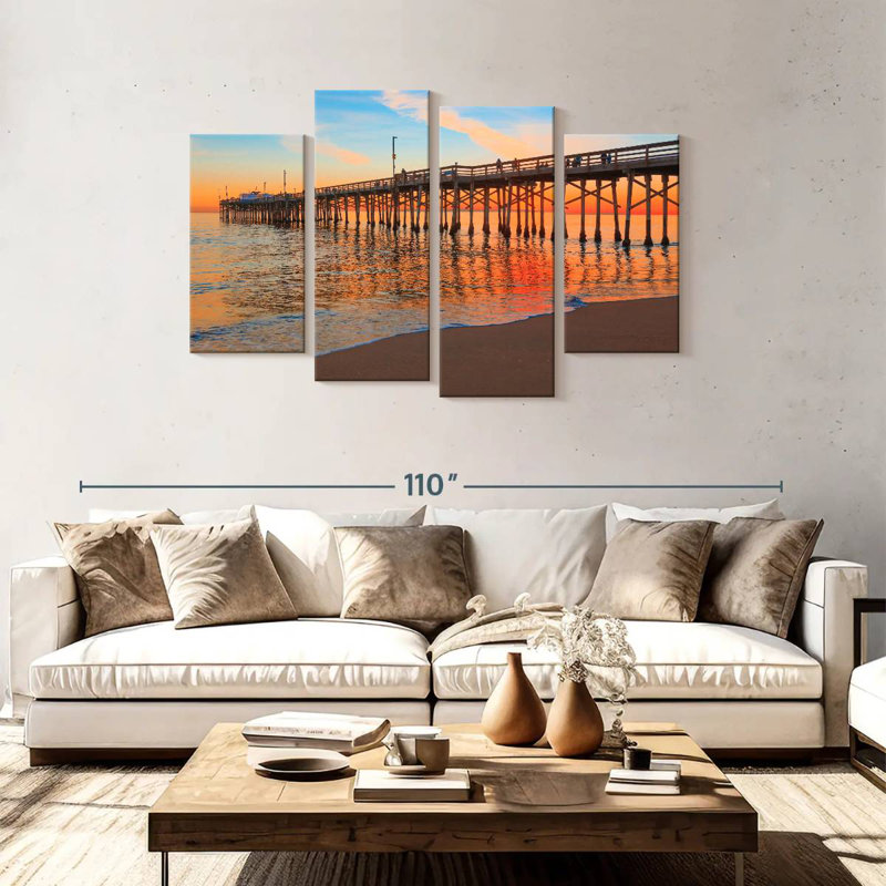 Coucher de soleil Gillard Balboa Pier, H 48 po x l 75 po