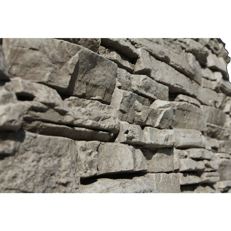Panneaux muraux en fausse pierre Lightning Ridge 24,75 po x 47,63 po, Gris huître