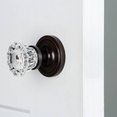 Crystal Octagon Amber Door Knob Set With Beaded Oval Back Plate – Copper  Mountain Hardware