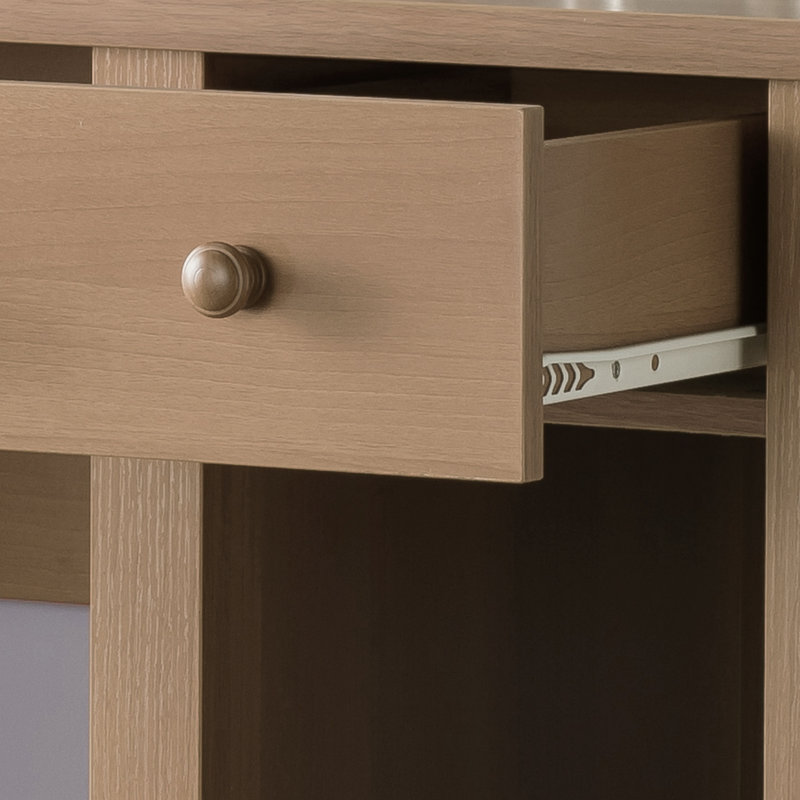 Bureau d'écriture compact pour ordinateur portable blanc avec tiroir de rangement simple et plateau à clavier