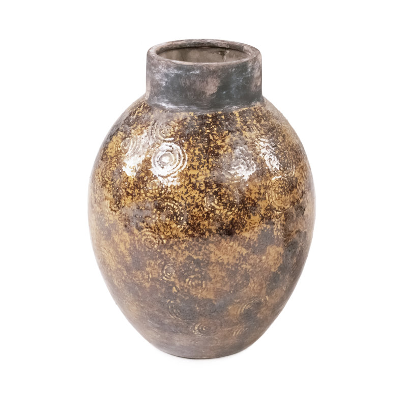 Vase texturé vieilli, H 12 po x l 8,5 po x P 8,5 po