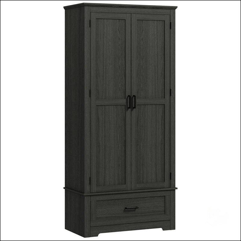 69" Tall Kitchen Pantry Storage Cabinet, Black