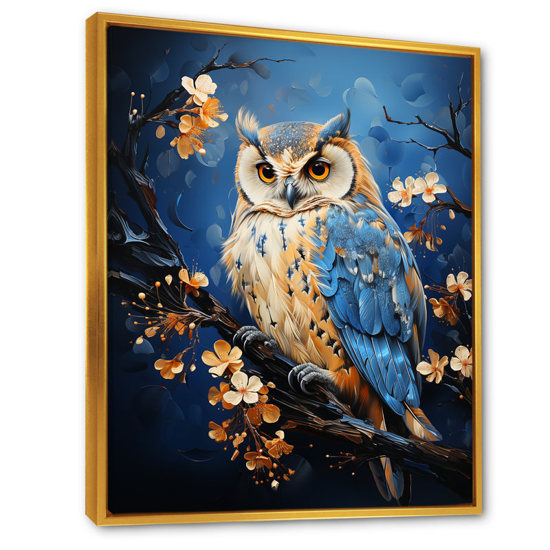 «Enchanted Forest Sentinels Owl» sur toile, H 20 po x l 12 po x P 1 po, Cadre flottant doré
