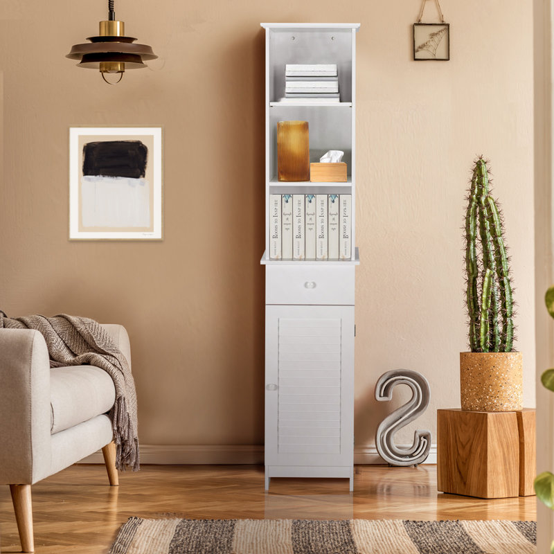 Alycea Freestanding Bathroom Cabinet and Linen Cabinet
