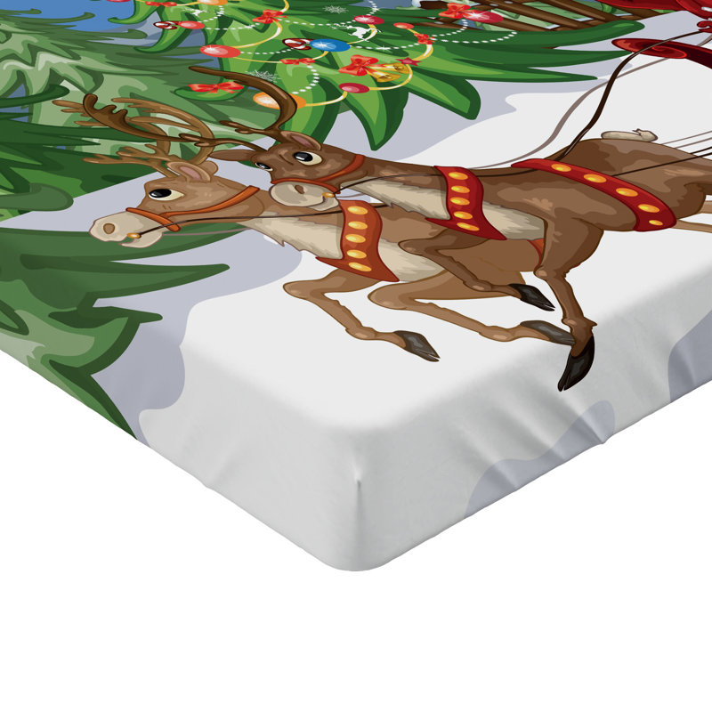 Multicolore drap-housse Ambesonne Christmas, Drap-housse de taille simple