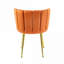 Ensemble de 2 chaises de salle à manger rembourrées en velours orange riche avec pieds en métal doré-214492708