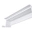 Lit compact en blanc avec tablettes intégrées et lampes de table en plastique à DEL