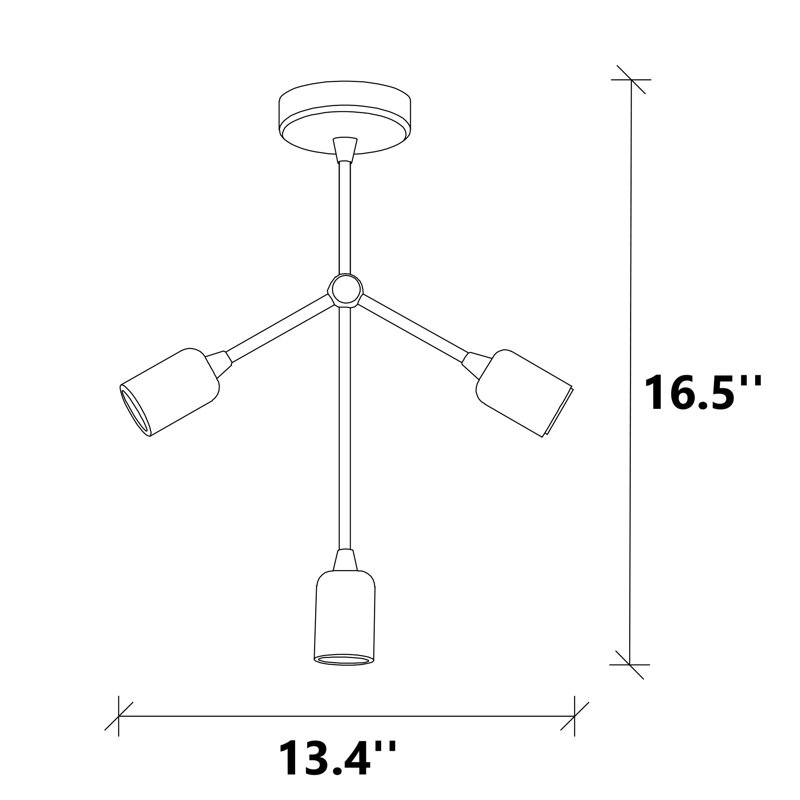 Luminaire suspendu noir à 3 lumières Zakhya