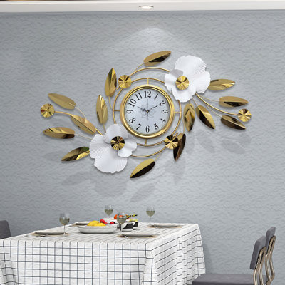 Horloge murale moderne 39 pouces pour le salon, horloge décorative minimaliste avec mouvement silencieux, décoration de bureau à domicile élégante