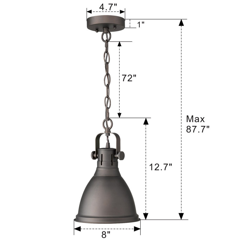 Luminaire suspendu en dome à 1 lumière