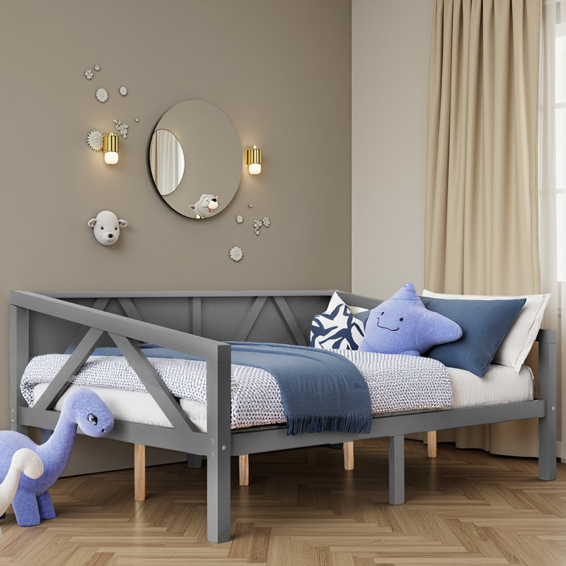 Canapé-lit polyvalent en bois massif - Lit d'invité avec rangement, conception moderne, capacité de poids de 600 lb, aucun sommier nécessaire