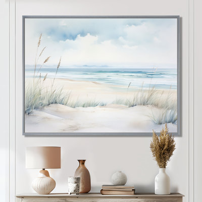 «Soft Color Beach Horizon III - Coastal Minimalisme», art mural