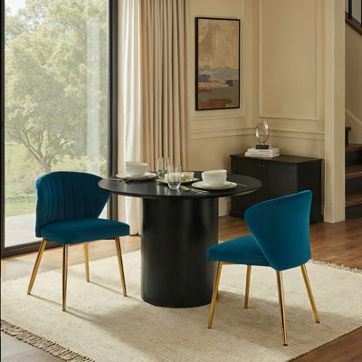 Leona Modern Tufted Velvet Wingback Dining Chair
